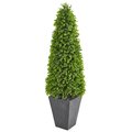 Nearly Naturals 57 in. Eucalyptus Topiary Artificial Tree in Slate Planter 9405